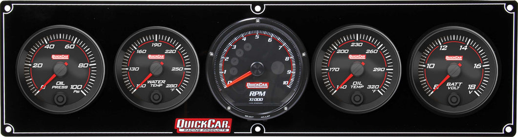 QuickCar Redline 4-1 Gauge Panel OP/WT/OT/Volt w/Recall 69-4057