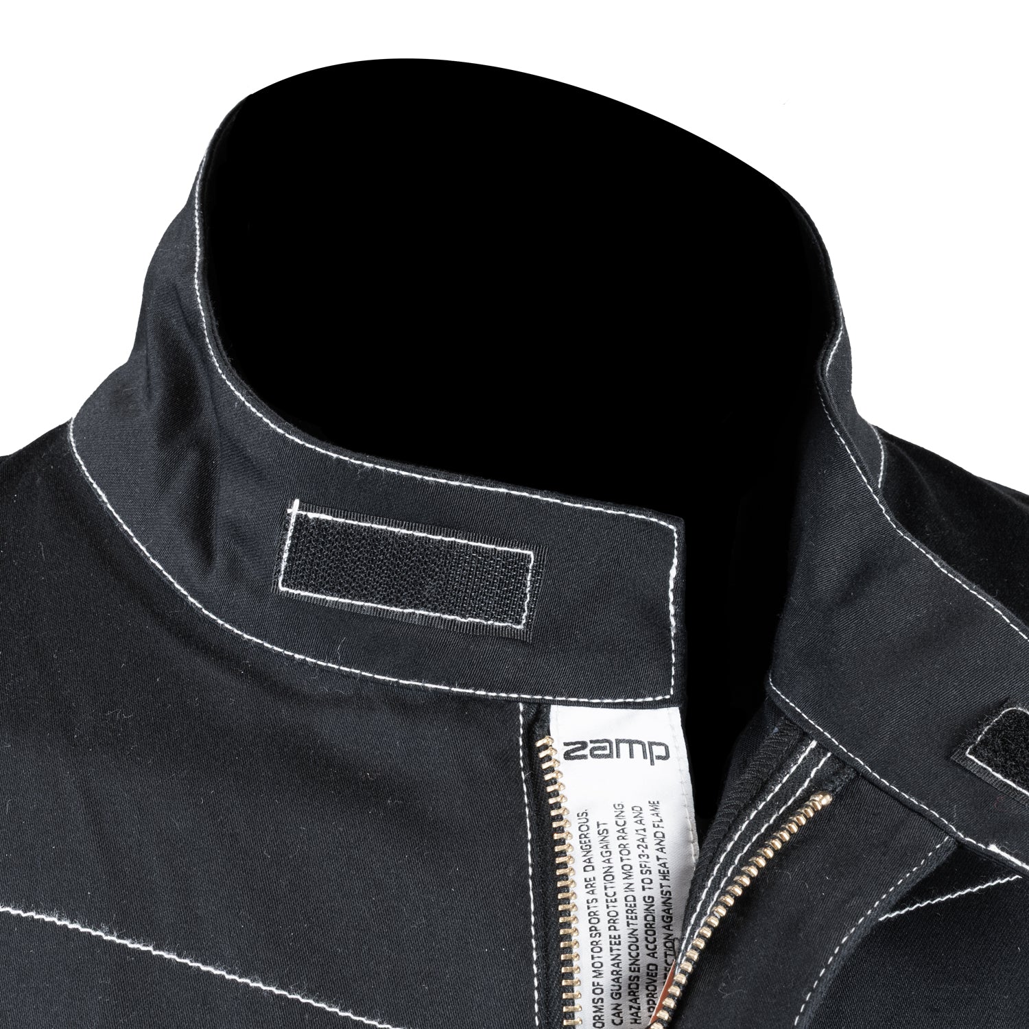 Zamp ZR-11 Race Suit (view of Velcro collar open)