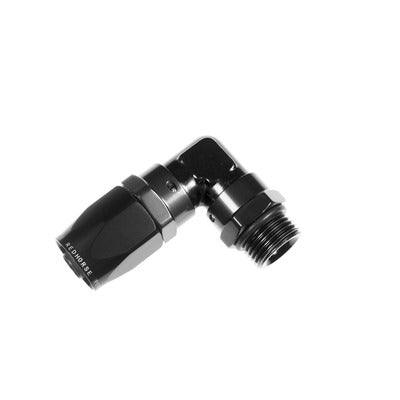 Redhorse 1490-08-08-2 8AN Hose End to 8AN ORB Male Swivel 90Deg Black