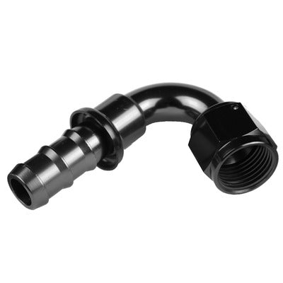 Redhorse 2120-04-02 4AN 120 Degree AN/Hose End Push Lock Black
