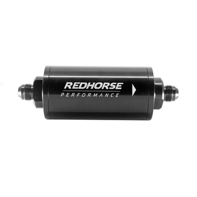 Redhorse 4651-12-2 6in Cylindrical In-Line Fuel Filter 12AN Black