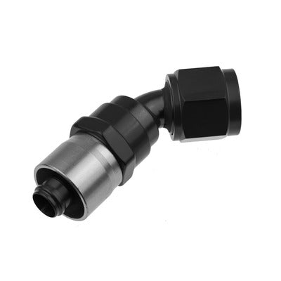 Redhorse 7045-08-02 8AN 45Deg Crimp Hose End Black