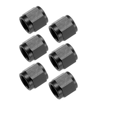 Redhorse 0818-03-02 3an Alm Tube Nuts 3/8-24 6pk  Black