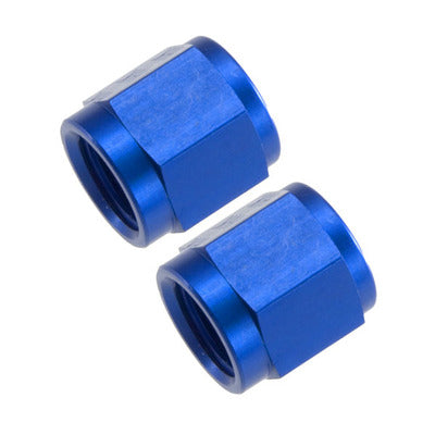 Redhorse 0818-06-01 6AN Aluminum Tube Nut 3/8in Hard Line 2pcs BLU