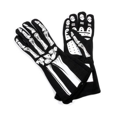 RJS Single Layer White Skeleton Gloves