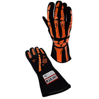 RJS Single Layer Skeleton Gloves (Orange)