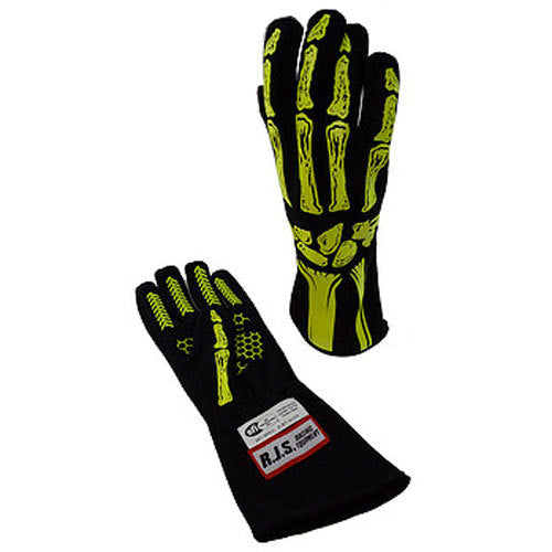 RJS Single Layer Skeleton Gloves (Yellow)