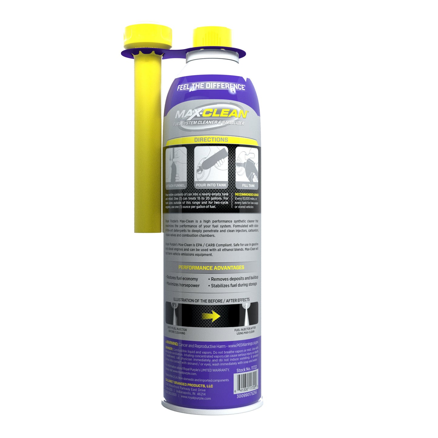 Royal Purple Max Clean Fuel System Cleaner 11722 (back label)