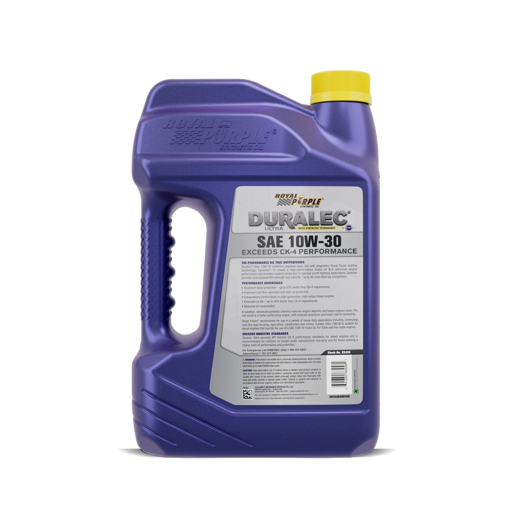 Royal Purple Duralec 10W-30 (back label)