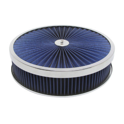Racing Power 14" x 3" Super Flow Air Cleaner Chrome/Blue R2226