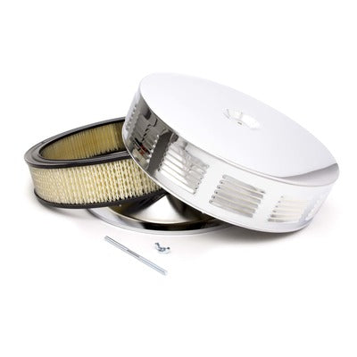 Racing Power 14x3 Louvered Drop Base A/C Chrome R4195