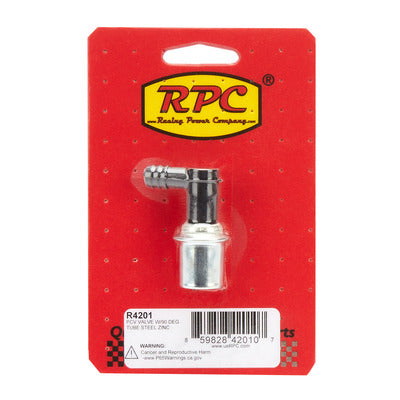Racing Power PCV Valve w/90-Degree Tube Steel Zinc R4201