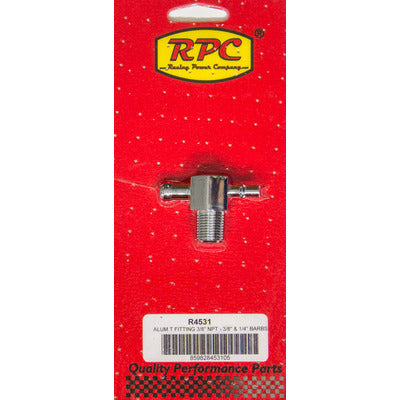 Racing Power T Fitting 1/2" Aluminum Chrome R4531