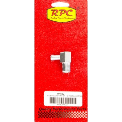 Racing Power 90-Degree Fitting 3/8" Aluminum Chrome R4532