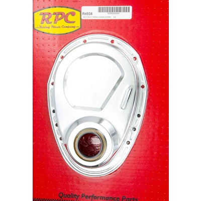 Racing Power SBC Steel Timing Chain Cover Chrome R4934