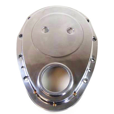Racing Power 2-Pc Timing Chain Cover SB Chevy Polished Aluminum R6043