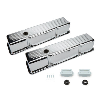 Racing Power SBC Aluminum Valve Cover Chrome Ball Milled R6130C