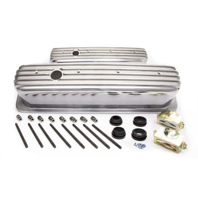 Racing Power SBC Aluminum Finned Tall Center Bolt V/C Polished R6191