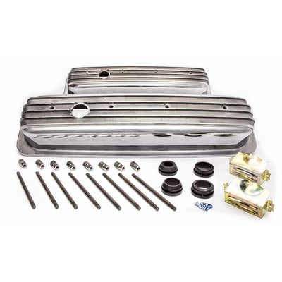 Racing Power SBC Aluminum Finned Short Center Bolt V/C Polished R6196