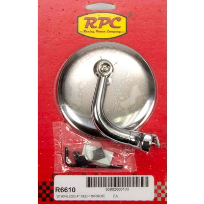 Racing Power Stainless Peep Mirror w/Short Arm 4" R6610