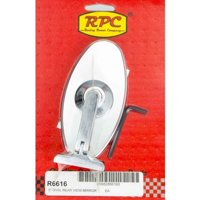 Racing Power Chrome Steel Oval 5" Interior Mirror R6616