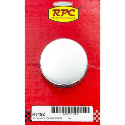Racing Power Chrome Push In Breather w/o Shield 2" Tall R7192