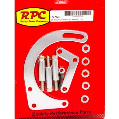 Racing Power 55-69 SBC Steel Low Mount Alt Bracket Chrome R7758