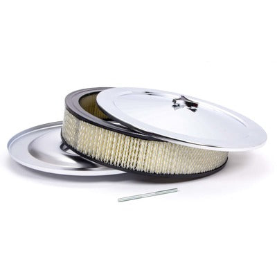 Racing Power 14" x 3" Muscle Car Plain Flat Base A/C Chrome R8000