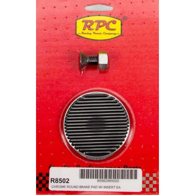 Racing Power Round Brake Pedal Chrome Steel R8502