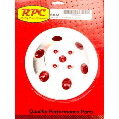 Racing Power BBC 2 Groove Satin Aluminum Short w/Pulley R8842