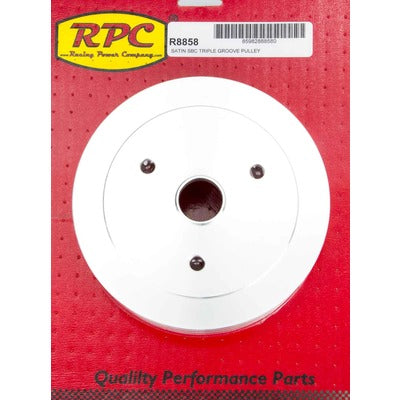 Racing Power SBC Triple Groove Lower Pulley SWP Satin R8858