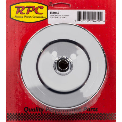 Racing Power GM Power Steering Pulley 2 Groove Chrome R8947