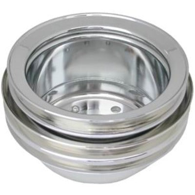 Racing Power Ford 289 Triple Groove Crankshaft Pulley Chrome R8972