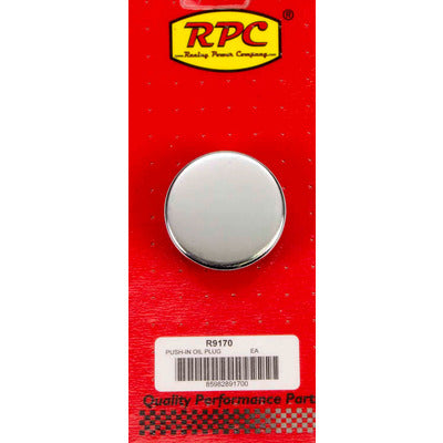 Racing Power Push In Oil Cap Plain Fits 1 1/4" Hold R9170