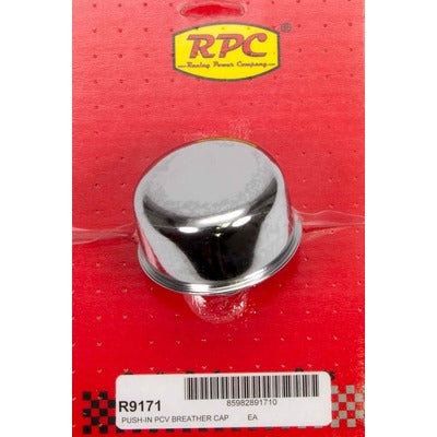 Racing Power Chrome Push In Breather 2-3/4" Diameter 3/4" Neck R9171
