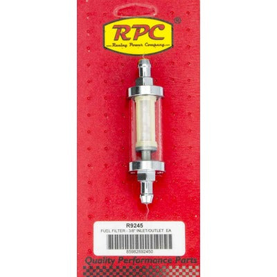 Racing Power 5/16" Chrome/Clear Fuel Filter R9247