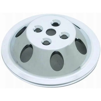 Racing Power Polished Aluminum SBC Single Groove Pulley R9478POL