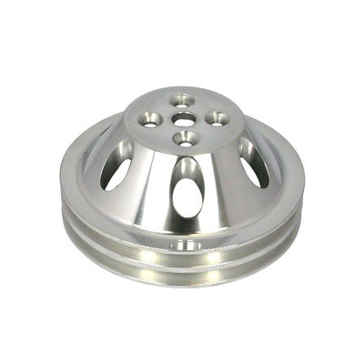 Racing Power Polished Aluminum SBC Double Groove Pulley R9479POL