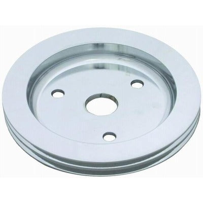 Racing Power Polished Aluminum SBC Double Groove Pulley R9481POL