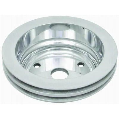 Racing Power Polished Aluminum SBC Double Groove Pulley R9485POL
