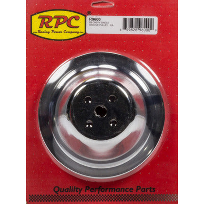 Racing Power Chrome Steel Water Pump Pulley SBC Short 7.1 Diameter R9600