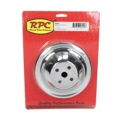 Racing Power SBC SWP 2-Groove Water Pump Pulley Chrome R9601