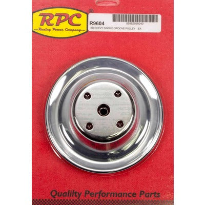 Racing Power Chrome Steel Water Pump Pulley Long SBC 6.3 Dia R9604