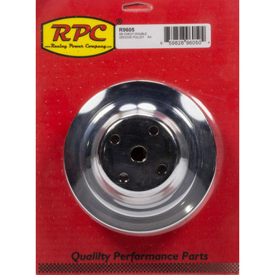 Racing Power Chrome Steel Water Pump Pulley 2-Groove Long WP R9605