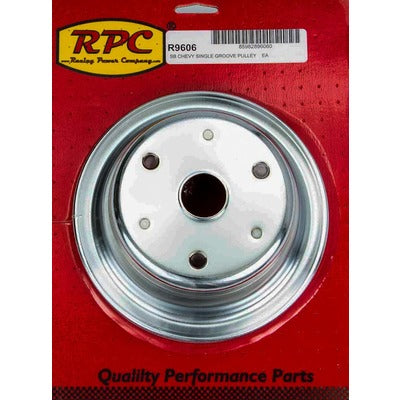 Racing Power Chrome Steel Crankshaft Pulley 1-Groove Long WP R9606