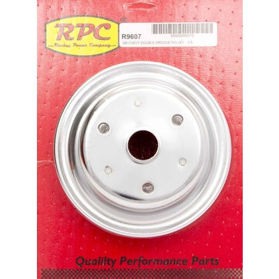 Racing Power Chrome Steel Crankshaft Pulley 2-Groove Long WP R9607