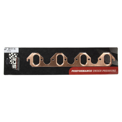 SCE Gaskets 429-460 Ford Oval Copper Embossed Exhaust Gasket 4035