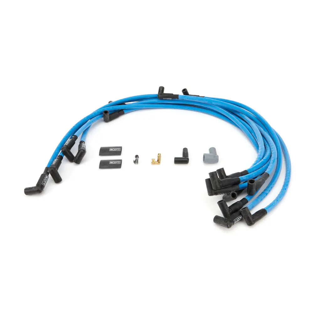 Scott Performance SBC Spark Plug Wire Set 90-Degree - Blue – 90racing