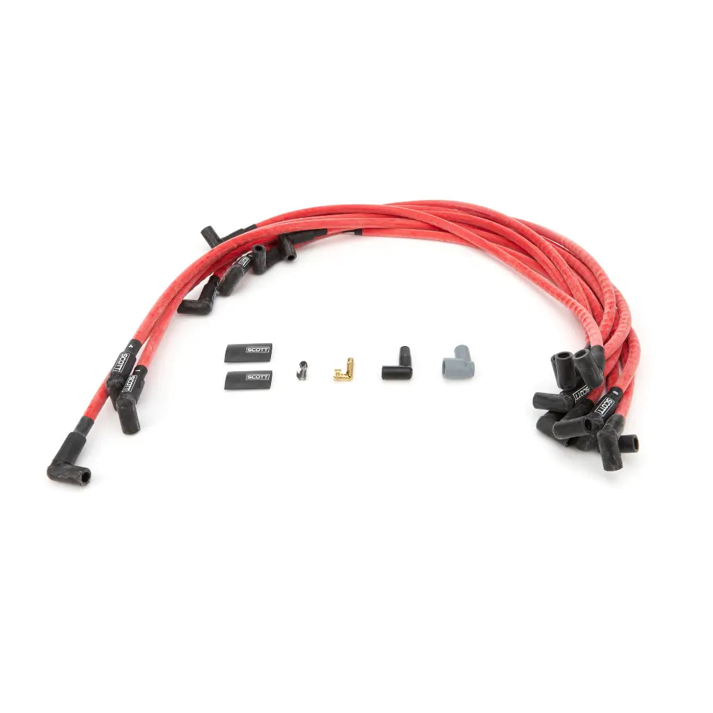 Scott Performance BBC Spark Plug Wire Set 90-Degree - Red CH-416-2