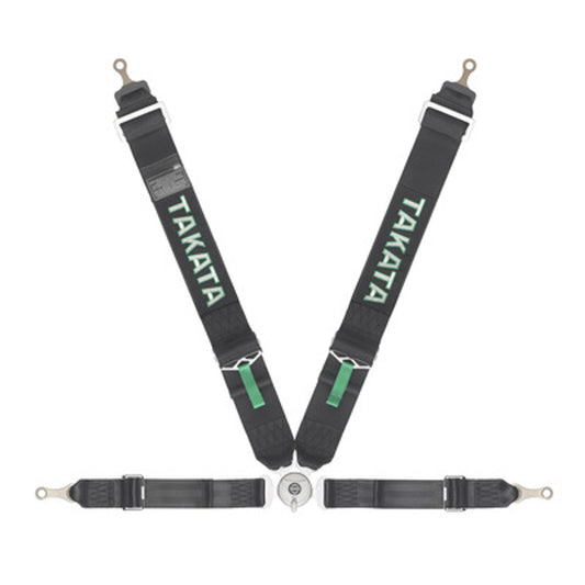 Takata Race Harness 4 Pt Bolt-In 3" Shoulder 2" Lap (Black)